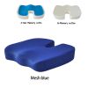 Gel Memory Foam U-shaped Seat Cushion Massage Car Office Chair for Long Sitting Coccyx Back Tailbone Pain Relief Gel Cushion Pad - Mesh blue - B Memor