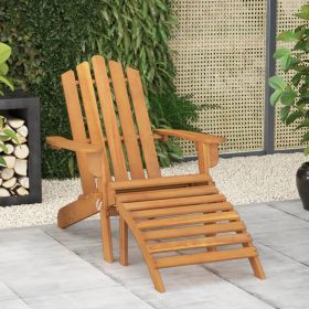 Patio Adirondack Chair with Footrest Solid Wood Acacia - Brown