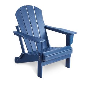 Folding Adirondack Chair Outdoor, Poly Lumber Weather Resistant Patio Chairs for Garden, Deck, Backyard, Lawn Furniture, Easy Maintenance & Classic Ad