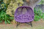 56 H x 50 W x 26 D Outdoor Purple Cozy Pumpkin Loveseat with Cushion and Flower of Life Design - as Pic