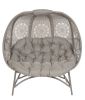 56 H x 50 W x 26 D Outdoor Beige Cozy Pumpkin Loveseat with Cushion and Dreamcatcher Design - as Pic