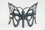 35 H x 46 W x 27 D Outdoor Antique Black Butterfly Bench, 400 lbs Weight Capacity, Weather Resistant - as Pic