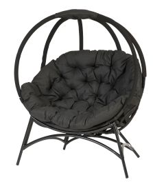 56 H x 45 W x 26 D Outdoor Black Overland Cozy Ball Chair with Cushion - as Pic