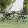 5 Piece Patio Dining Set Expanded Metal Mesh Anthracite - Anthracite