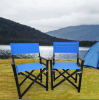 Folding Chair Wooden Director Chair Canvas Folding Chair Folding Chair 2pcs/set populus + Canvas (Color : Blue) - as Pic