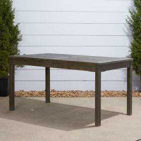 Renaissance Outdoor Rectangular Hand-scraped Wood Patio Dining Table - as Pic