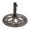 23 Pounds 17 3/4 Inch Round Umbrella Base Stand - Bronze