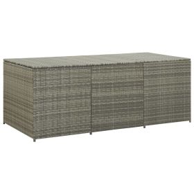 Patio Storage Box Poly Rattan 70.9"x35.4"x29.5" Gray - Grey