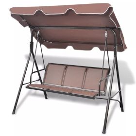 Garden Swing Bench with Canopy Coffee - Brown