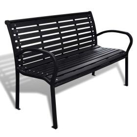 Patio Bench 49.2" Steel and WPC Black - Black