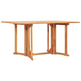 Folding Butterfly Patio Table 59.1"x35.4"x29.5" Solid Teak Wood - Brown