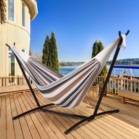 2-Person Hammock with Stand 450lb Capacity and Portable Carrying Bag, 48"W x 120"L, Desert Stripes - Desert Stripes