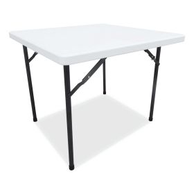 ALEPT36SW Square Plastic Folding Table - White - White