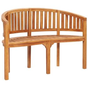 Banana Bench 47.2" Solid Teak Wood - Brown