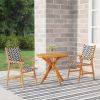 3 Piece Patio Dining Set Solid Wood Acacia - Brown