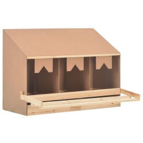 Chicken Laying Nest 3 Compartments 36.6"x15.7"x25.6" Solid Pine Wood - 170655