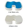 Gel Memory Foam U-shaped Seat Cushion Massage Car Office Chair for Long Sitting Coccyx Back Tailbone Pain Relief Gel Cushion Pad - Short plush bllue -