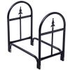 2 Feet Outdoor Heavy Duty Steel Firewood Storage Holder - Black