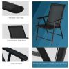 4-Pack Patio Folding Chairs Portable for Outdoor Camping - Black