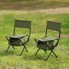 2-piece Folding Outdoor Chair with Storage Bag, Portable Chair for indoor, Outdoor Camping, Picnics and Fishing,Green - as Pic