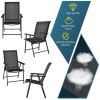 4-Pack Patio Folding Chairs Portable for Outdoor Camping - Black