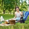 3 Pieces Beach Lounge Chair Mat Set 2 Adjustable Lounge Chairs with Table Stripe - Blue & Green