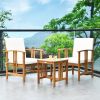 3 Pieces Solid Wood Outdoor Patio Sofa Furniture Set - White