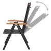 Folding Patio Chairs 6 pcs Textilene Black - Black