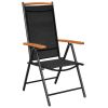 Folding Patio Chairs 6 pcs Textilene Black - Black