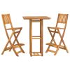 3 Piece Outdoor Bar Set Solid Wood Acacia - Brown