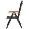 Folding Patio Chairs 6 pcs Textilene Black - Black