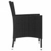 Patio Chairs with Cushions 4 pcs Poly Rattan Black - Black