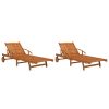 Sun Loungers 2 pcs Solid Wood Acacia - Brown