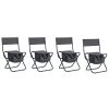 4-piece Folding Outdoor Chair with Storage Bag, Portable Chair for indoor, Outdoor Camping, Picnics and Fishing,Grey - as Pic