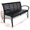 Patio Bench 49.2" Steel and WPC Black - Black