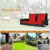 2-Person Patio Rattan Porch Swing with Cushions - Red