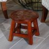 Carved Wooden Step Stool, Butterflies, Cherry - as Pic