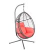 Swing Egg Chair With Stand, High-Quality Modern Design, 37.4x37.4x76.77 (Red) - as Pic