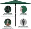 Simple Deluxe 9ft Outdoor Market Table Patio Umbrella with Button Tilt; Crank and 8 Sturdy Ribs for Garden; Green - as Pic