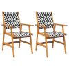 3 Piece Patio Dining Set Solid Wood Acacia - Brown