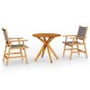 3 Piece Patio Dining Set Solid Wood Acacia - Brown