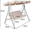 Bosonshop 3 Person Outdoor Porch Patio Swing Chair with Stand and Waterproof Canopy All Weather Resistant Swing Bench;  Beige - KM3450