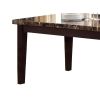 Espresso Finish Casual 1pc Dining Table Faux Marble Top Transitional Dining Room Furniture - Espresso