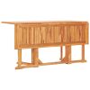 Folding Butterfly Patio Table 59.1"x35.4"x29.5" Solid Teak Wood - Brown