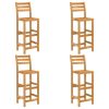 5 Piece Patio Bar Set Solid Acacia Wood - Brown