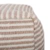 Arwen Boho Yarn Pouf, Light Brown and White - as Pic