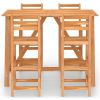 5 Piece Patio Bar Set Solid Acacia Wood - Brown