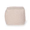 Arwen Boho Yarn Pouf, Light Brown and White - as Pic