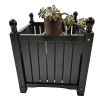 Wood Outdoor Square Wooden Flower and Herb Pot for Garden, Porch and Patio - Outside Plant and Vegetable Container ,Planter ,Black - as Pic