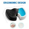 Gel Memory Foam U-shaped Seat Cushion Massage Car Office Chair for Long Sitting Coccyx Back Tailbone Pain Relief Gel Cushion Pad - Short plush black -